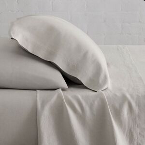 ❤️BUY 2 GET 1 FREE West Elm European Flax Linen,Full,Retail $269.00,Frost Grey